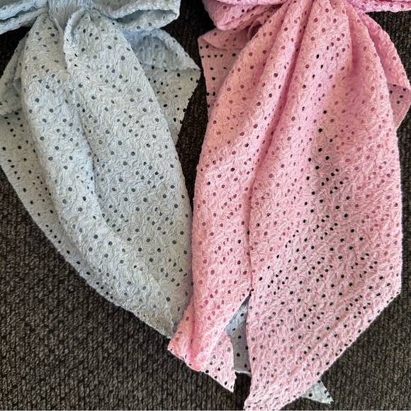 NEW! Hair clip bows fairy tails blue and pink - Picture 3 of 3